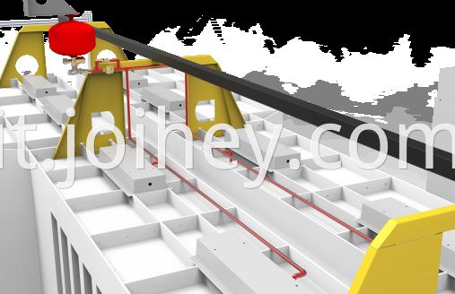 Powder booth heptafluoropropane fire extinguishing system